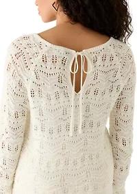 Women's Long Sleeves Tie Back Sweater