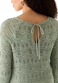Women's Long Sleeves Tie Back Sweater