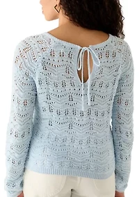 Women's Long Sleeves Tie Back Sweater