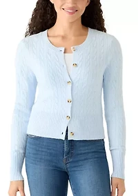 Women's Long Sleeve Crew Neck Button Up Cardigan