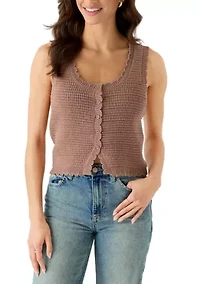 Women's Scoop Neck Button Front Vest