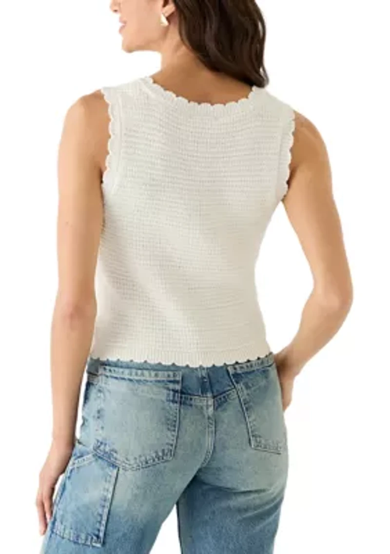 Women's Scoop Neck Button Front Vest