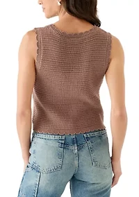 Women's Scoop Neck Button Front Vest