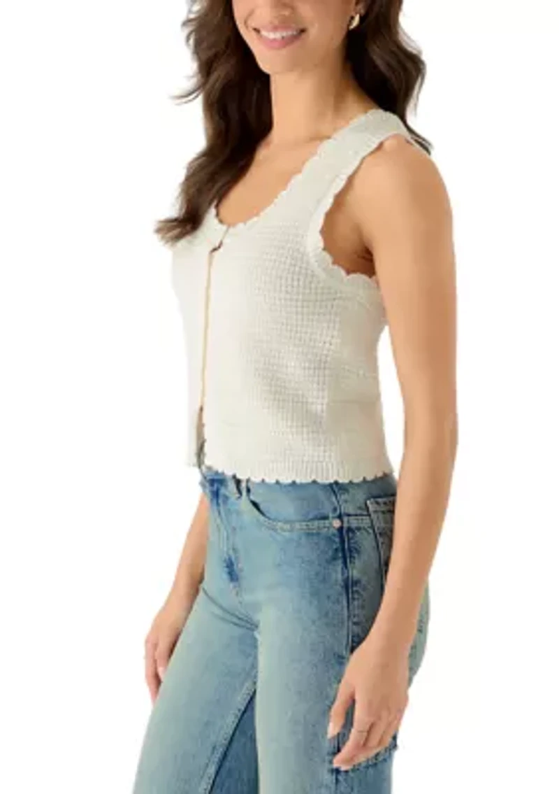 Women's Scoop Neck Button Front Vest