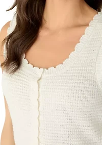 Women's Scoop Neck Button Front Vest
