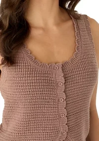 Women's Scoop Neck Button Front Vest