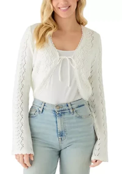 Women's Long Sleeve Tie Front Cardigan