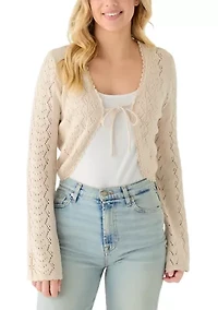 Women's Long Sleeve Tie Front Cardigan