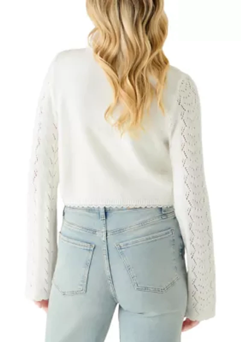 Women's Long Sleeve Tie Front Cardigan