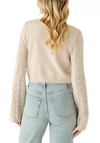 Women's Long Sleeve Tie Front Cardigan