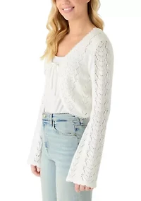 Women's Long Sleeve Tie Front Cardigan