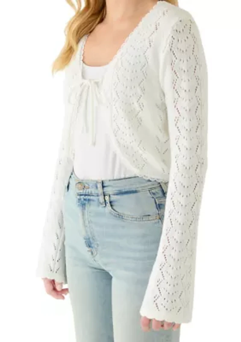 Women's Long Sleeve Tie Front Cardigan