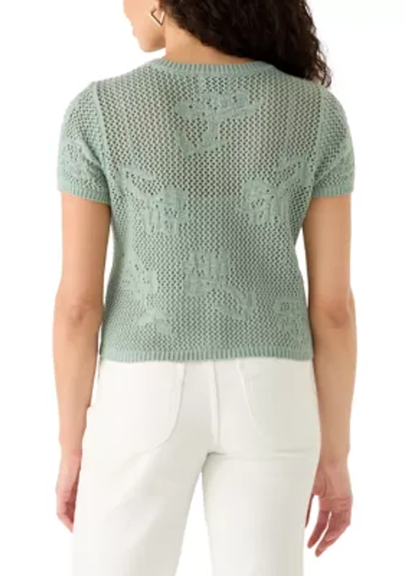 Women's Short Sleeve Button Front Cardigan