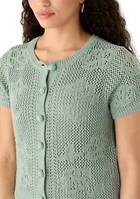 Women's Short Sleeve Button Front Cardigan