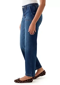 Women's Wide Leg Jeans with Pork Chop Pockets