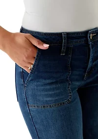 Women's Wide Leg Jeans with Pork Chop Pockets