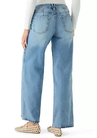 Women's Mid Rise Wide Leg Jeans