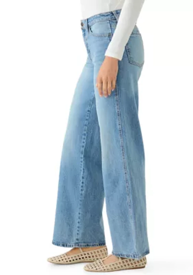 Women's Mid Rise Wide Leg Jeans