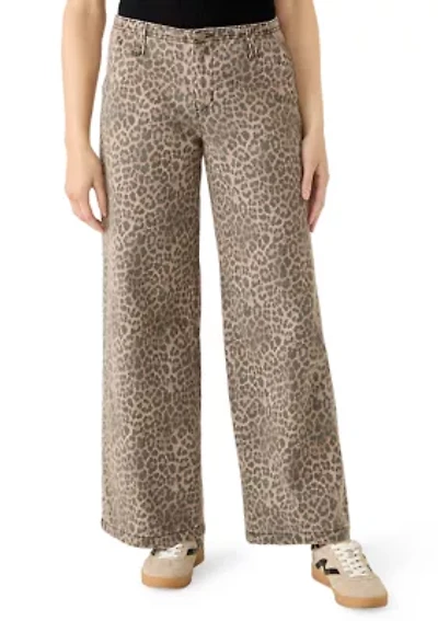 Women's Wide Leg Cheetah Pants
