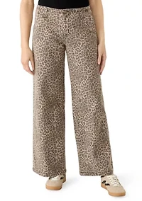 Women's Wide Leg Cheetah Pants