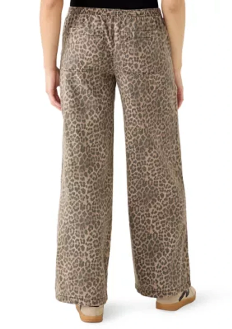 Women's Wide Leg Cheetah Pants