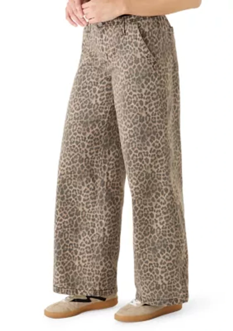 Women's Wide Leg Cheetah Pants