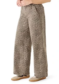 Women's Wide Leg Cheetah Pants