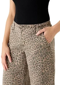Women's Wide Leg Cheetah Pants