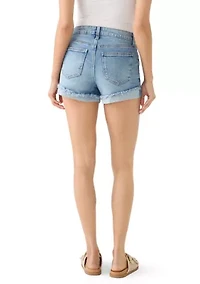 Women's Ultra-High-Rise Curvy Flip Fray Cuff Shorts