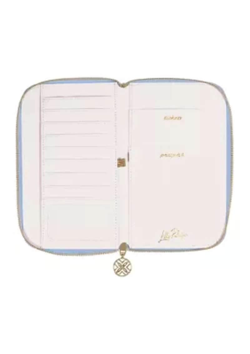 Travel Wallet, Bamboo Logo Trellis