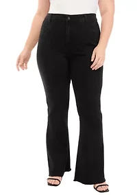 Plus Exposed Seam Flare Jeans