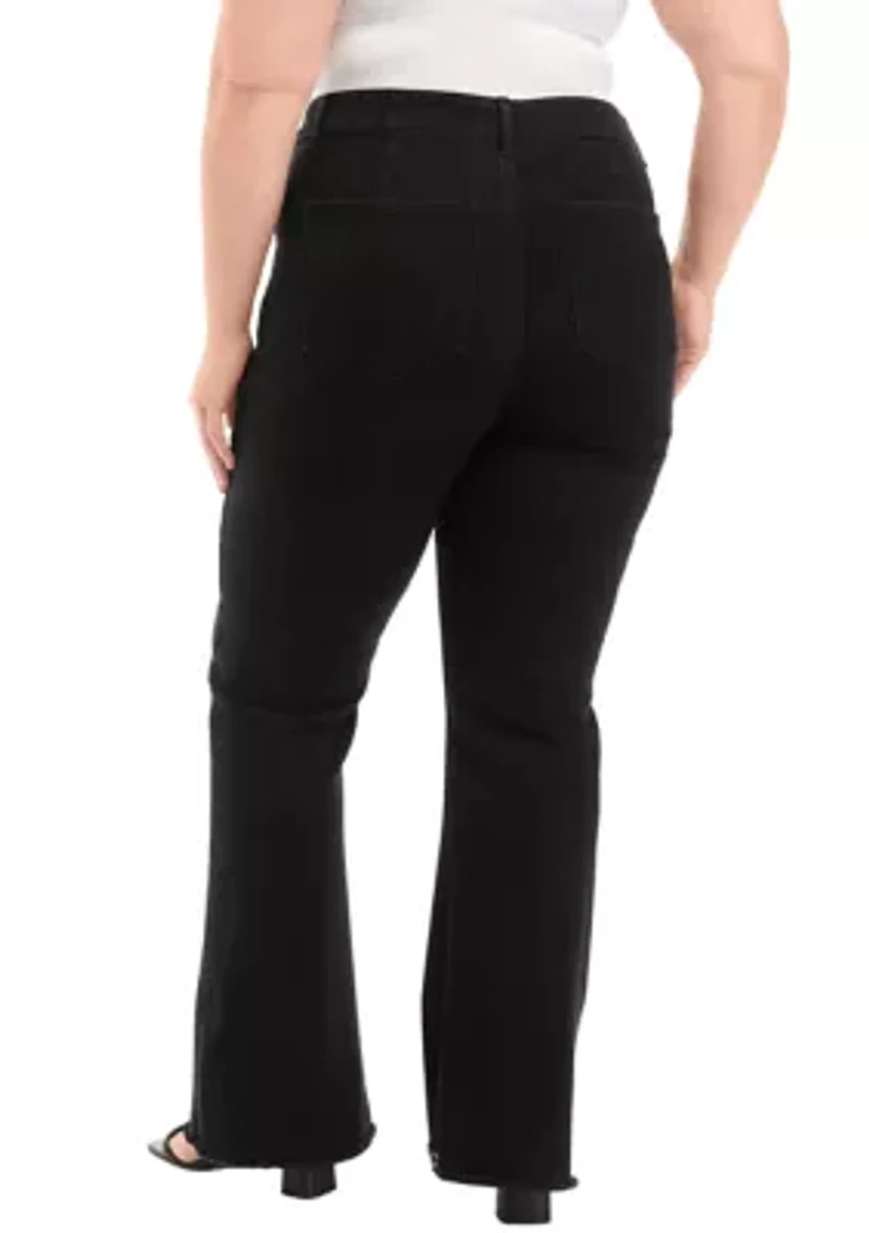 Plus Exposed Seam Flare Jeans