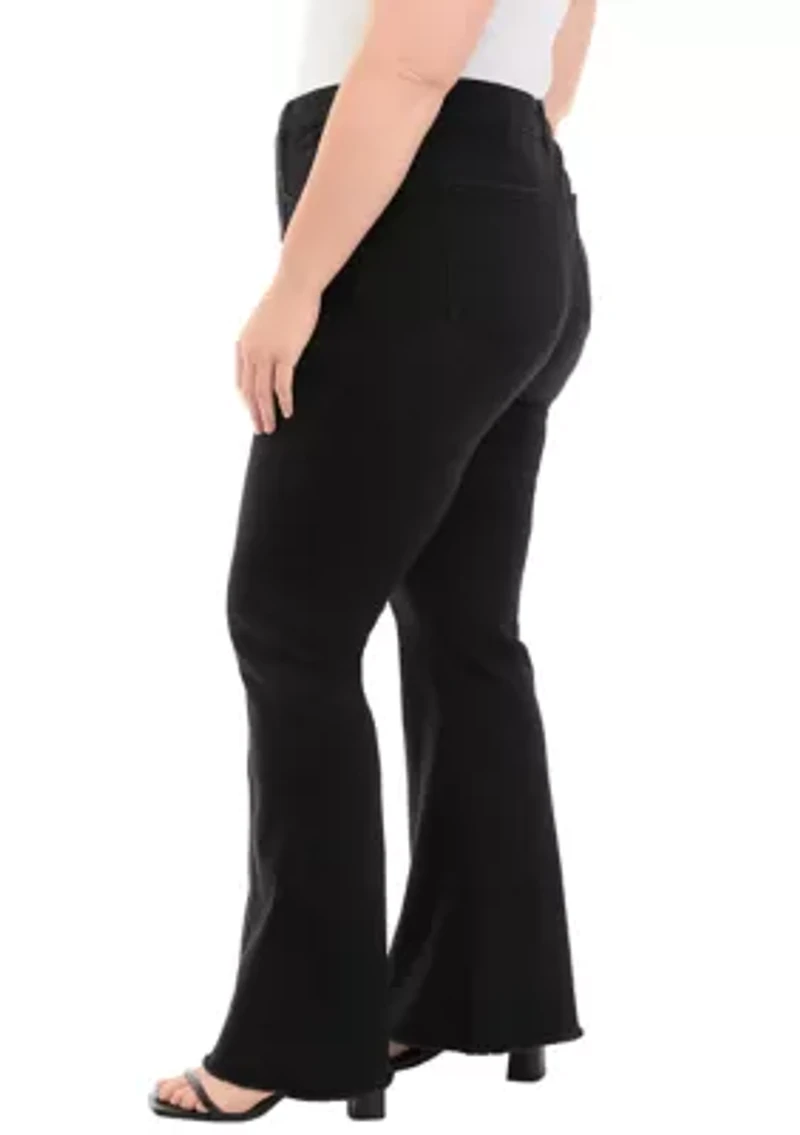 Plus Exposed Seam Flare Jeans