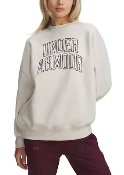 UA Rival Fleece Oversized Varsity Crew Pullover