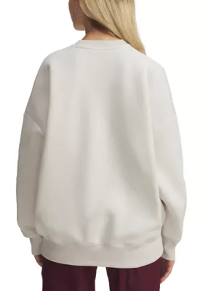 UA Rival Fleece Oversized Varsity Crew Pullover