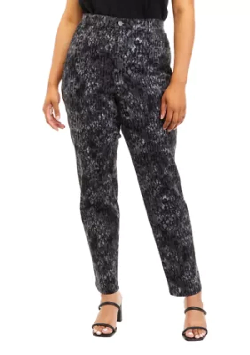 Plus Printed Wide Leg Pants