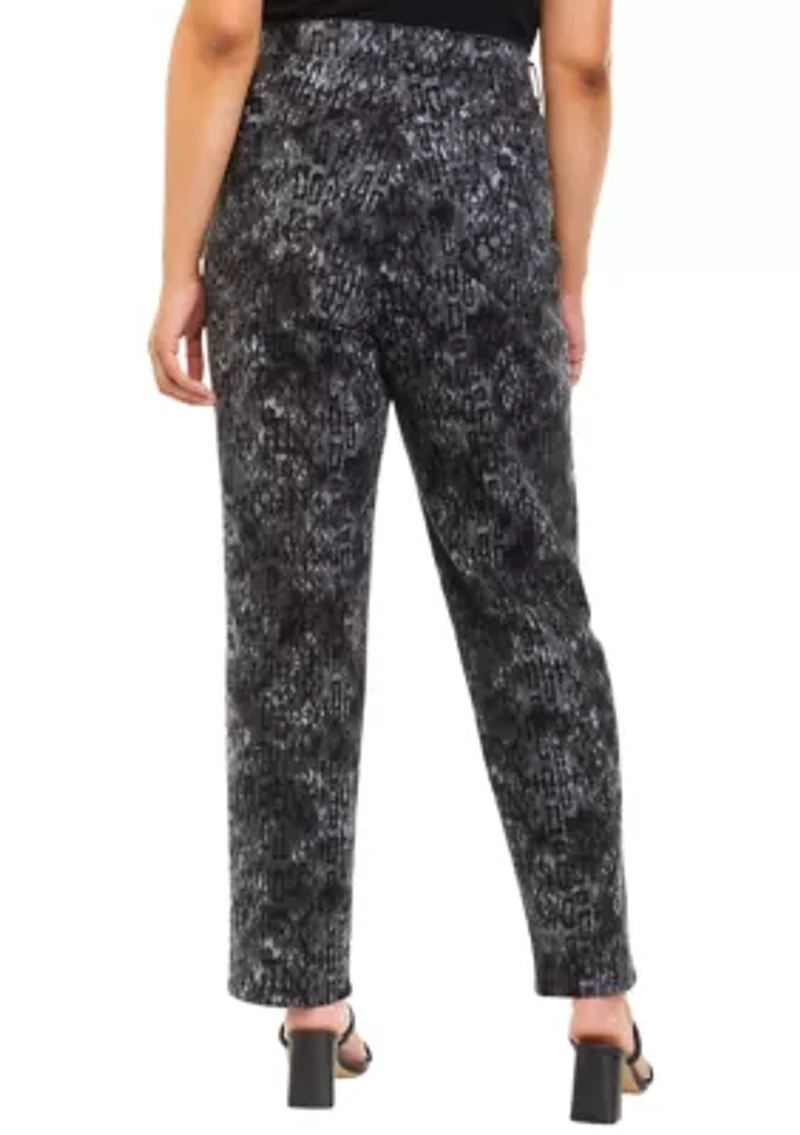 Plus Printed Wide Leg Pants