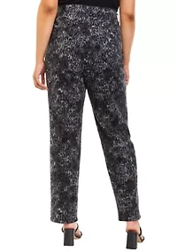 Plus Printed Wide Leg Pants