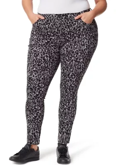 Plus Amanda Skinny Groove Leopard Print Jeans