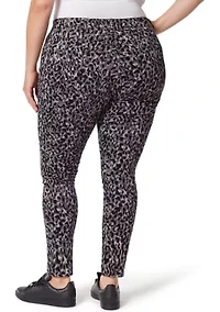 Plus Amanda Skinny Groove Leopard Print Jeans