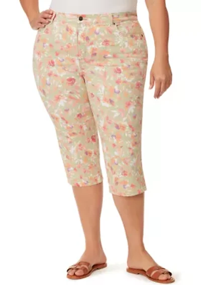 Plus Amanda Print Capri Bahia Flora Pants