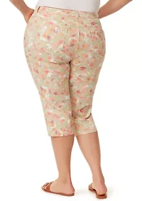 Plus Amanda Print Capri Bahia Flora Pants