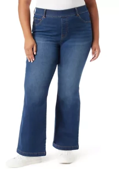 Plus Shape Effect Flared Leg Denim Jeans