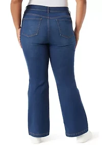 Plus Shape Effect Flared Leg Denim Jeans