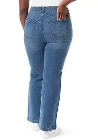 Plus Shape Effect Flared Leg Denim Jeans