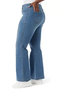 Plus Shape Effect Flared Leg Denim Jeans