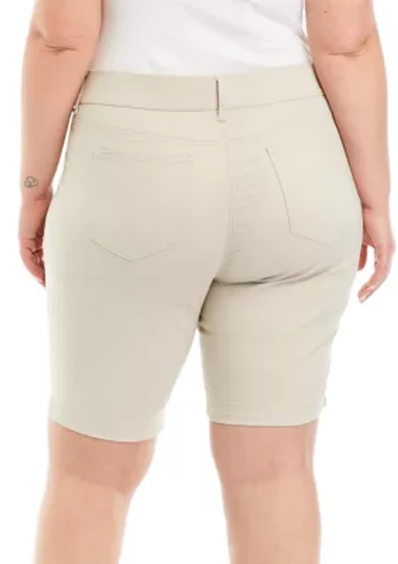 Plus Shape Effect Bermuda Shorts