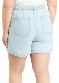 Plus High Rise Patch Pocket Shorts