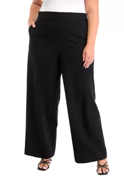 Plus Shape Effect Ponte Wide Leg Jeans