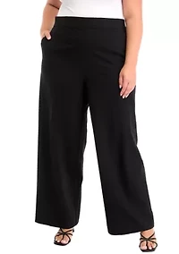 Plus Shape Effect Ponte Wide Leg Jeans